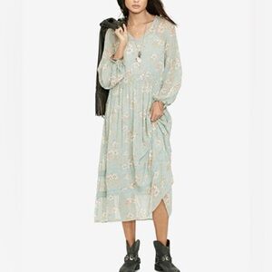 Denim & Supply Ralph Lauren Lace-Trim Floral Semi Sheer Boho Maxi Dress